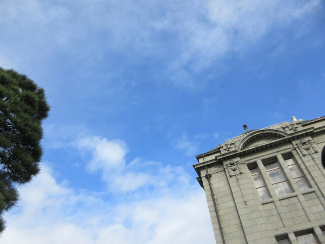 文翔館で落ち葉遊び🍂