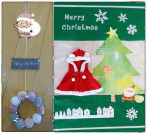 🎄クリスマスポンポンリース壁掛け🎄＆クリスマス写真ブース