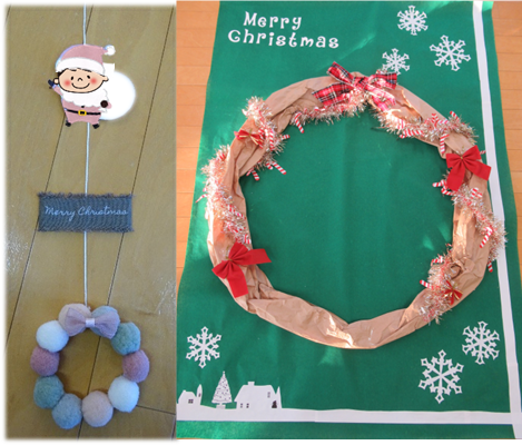 🎄クリスマスポンポンリース壁掛け🎄＆クリスマス写真ブース