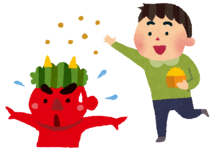 👹豆まきを楽しもう（１０：１０～１０：５０）　残り３組空きがあります。前日までの申し込みです（電話でも申し込み可能です）。