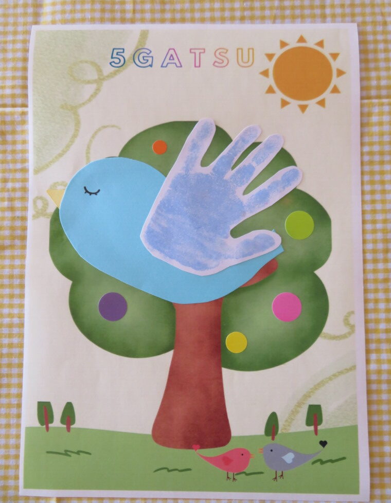 手形アート🐦（小鳥）