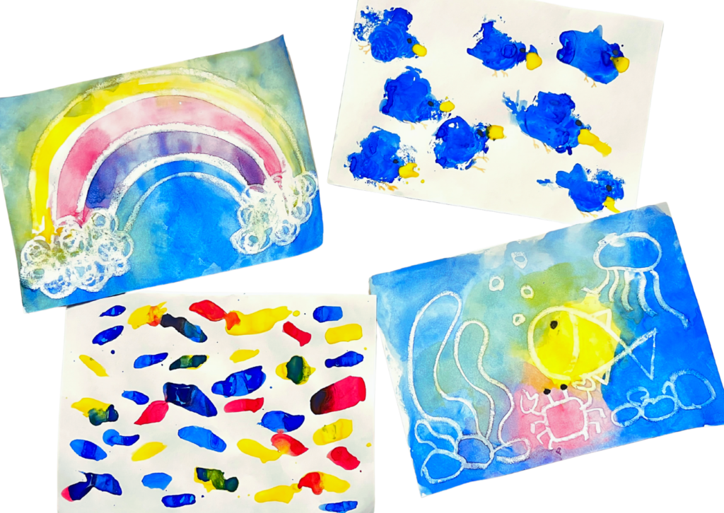 カチコチひんやり　氷でお絵描き